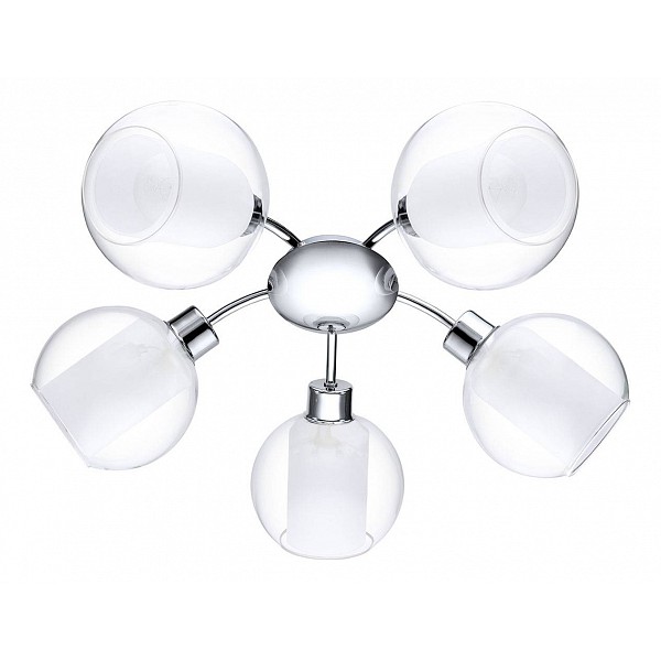 Eglo 32364 Светильник потолочный BOLSANO, 5x60W(E27), хром/прозрачный/белый