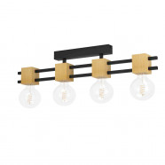 Eglo 390189 Потолочный светильник DL/4 E27 SCHWARZ/HOLZ 'LEVANTARA'