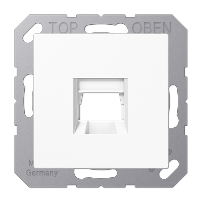 JUNG Kрышка для 1-го разъема без видимого винта подпружиненная шторка термопласт белый A1569-15WEWW