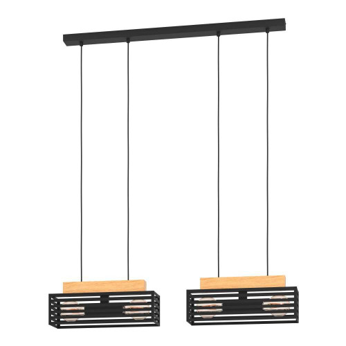 Eglo 390164 Подвесной светильник HL/4 E27 black/wood 'CIDRAZ' Eglo 390164 Подвесной светильник HL/4 E27 black/wood 'CIDRAZ'
