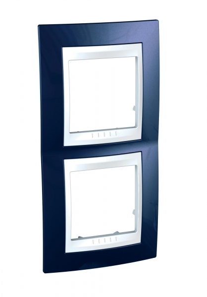 Купить SE Unica Хамелеон Индиго/Бел Рамка 2-ая вертикальная MGU6.004V.842