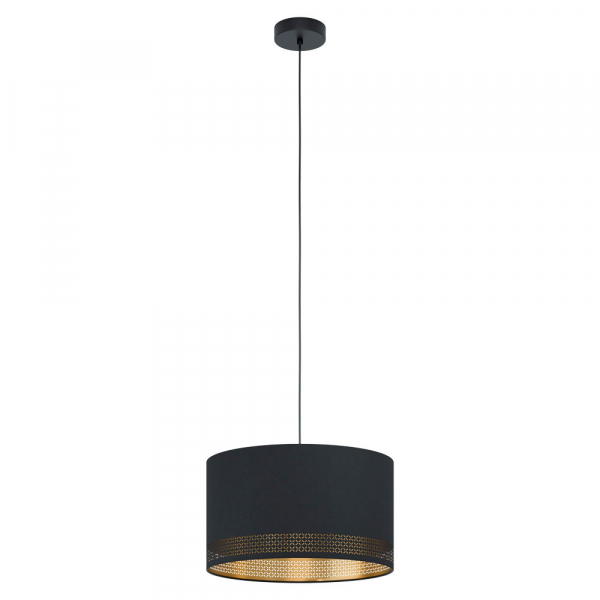 Eglo 99273 Подвес ESTEPERRA, 1x40W(E27), сталь, черный/текстиль, черный, золотой