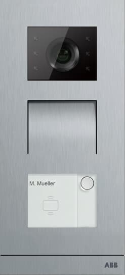 ABB Станция вызова, видео, одноклавишная, сталь, с IC, Mifare/NFC 2TMA070010X0017