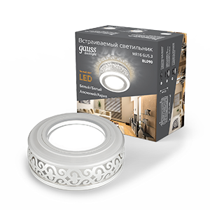 Gauss Светильник Backlight BL090 Кругл. Белый/Белый, Gu5.3, 3W, LED 3000K