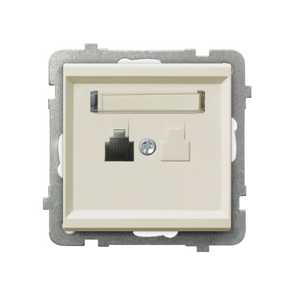 Ospel Sonata Бежевый Розетка телефонная 1-я, без рамки GPT-1R/m/27