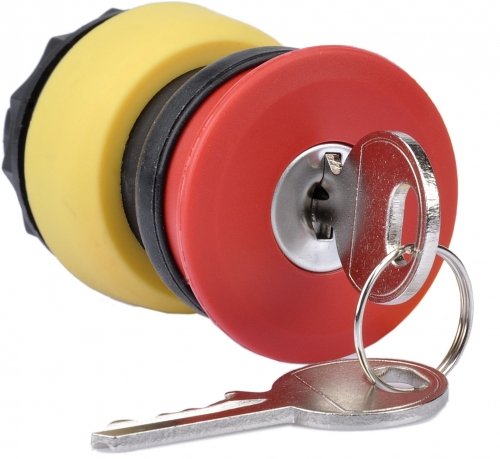 DKC Взрывозащищенная насадка-грибовидная. аварийная кнопка с ключом. Положение фиксирующего паза 270°