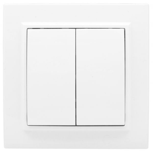 EKF Basic Минск Белый Выключатель проходной 2-кл, 10А, СП