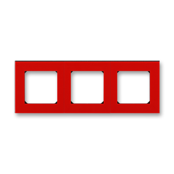ABB EPJ Levit красный / дымчатый чёрный Рамка 3 поста 2CHH015030A6065