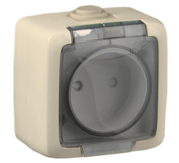 Hegel Альфа IP44 наруж Слоновая кость РА16-201-01 Розетка, брызгозащищенная