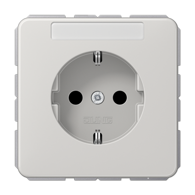 JUNG Штепсельная розетка SCHUKO 16A 250V~ с полем для надписи светло-серая CD1520NALG