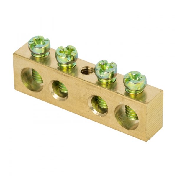 EKF PROxima Шина PEN "ноль-земля" (6х9мм) 4 отверстия латунь крепеж по центру розничный стикер