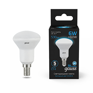 Gauss Лампа R50 6W 530lm 6500K Е14 LED 106001306