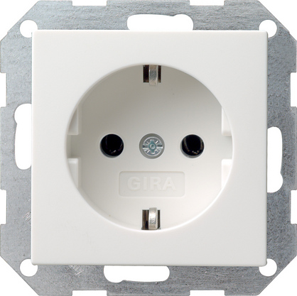 Gira S-55 Бел Розетка с/з без захватов 046627