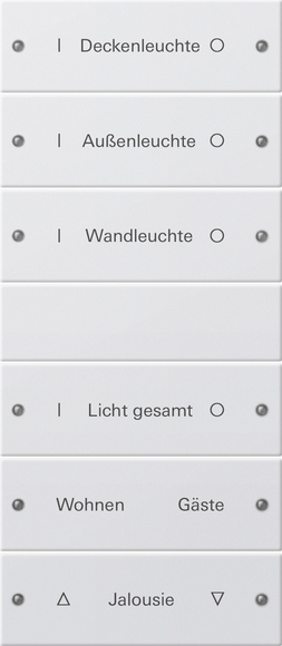 Gira Набор клавиш 6-местный (3+3),  ГРАВИРОВКА 220627