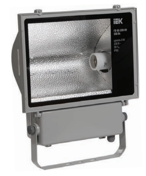 Купить IEK Прожектор ГО03-250-01 250Вт E40 серый симметричный IP65