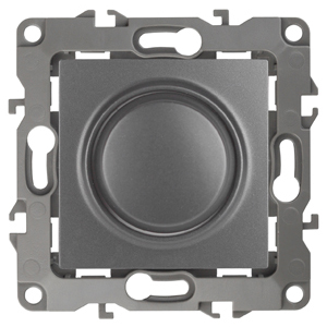 ЭРА 12-4101-12 Светорегулятор поворотно-нажимной, 400ВА 230В, IP20, 12, Графит