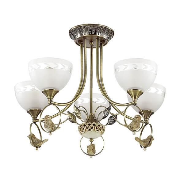 Купить Lumion 3403/5C LN17 246 бронзовый/стекло/декор полирезина Люстра потолочная E27 5*40W 220V HORAS