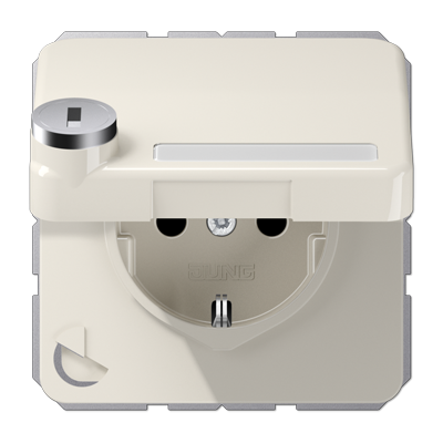 JUNG SCHUKO Steckd.m.Klappd.Schloss, слоновая кость CD1520NAKLSL