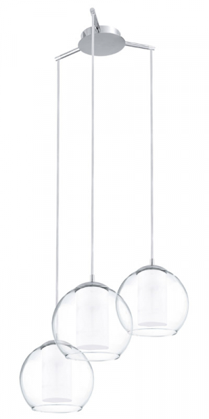 Eglo 92762 Подвес BOLSANO, 3X60W (E27), Ø505, сталь, хром/стекло, стекло сатиновое