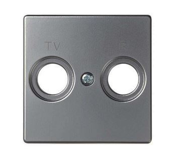 Simon S82 Concept Матовый титан, Накладка для розетки R-TV+SAT с пиктограммой "TV R" 8200053-096
