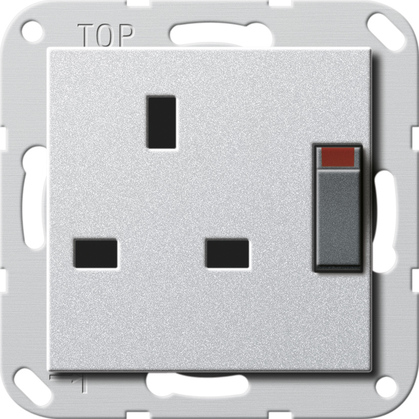 Gira Розетка "Британский стандарт с затвором (shutter) и символом 277826