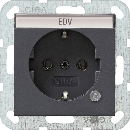 Gira Розетка с з/к и контрольной лампой и полем для надписи 045228