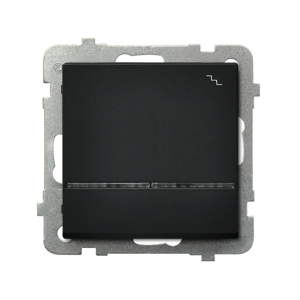 Ospel Sonata Черный металлик Переключатель (сх.6) 1-клавишный с подсветкой, без рамки ŁP-3RS/m/33