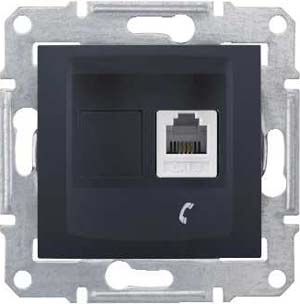 Купить SE Sedna Графит Розетка ТЛФ 1-ая RJ11 SDN4101170