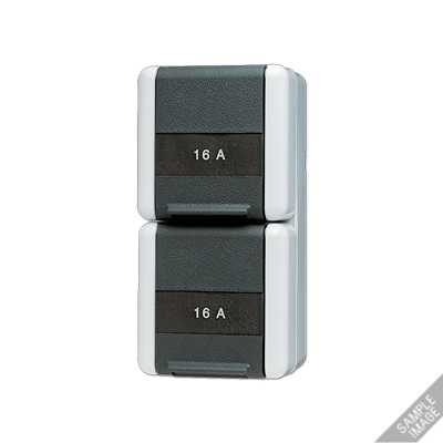 JUNG Двойная горизонтальная SCHUKO розетка IP44 16A 250V~ 8220KINAW