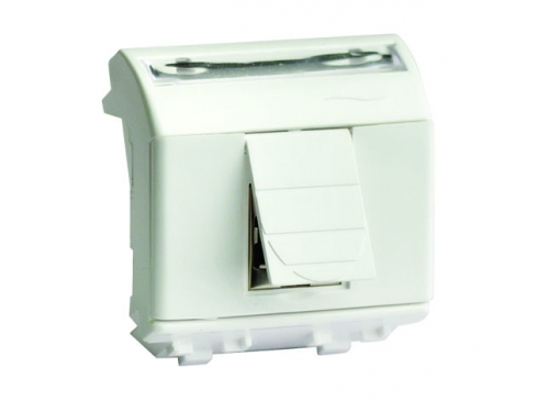 DKC Компьютерная розетка RJ-45, кат.5Е (разъем АМР), белая, 2мод