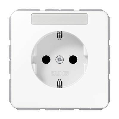 JUNG Штепсельная розетка SCHUKO 16A 250V~ с полем для надписи белая CD1520NAWW