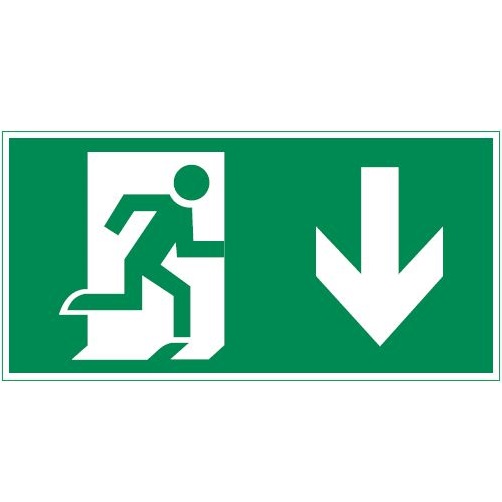 Varton пиктограмма "ФИГУРА / СТРЕЛКА ВНИЗ" 400х200мм для аварийно-эвакуационного светильника Vault V5-EM03.60.013.021