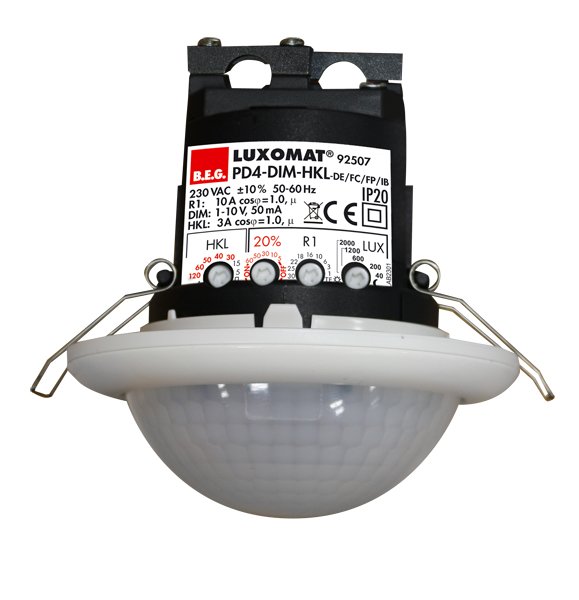 BEG Белый Датчик присутствия потолочный 360°, с фукц. диммирования 1-10V IP20 92507