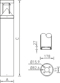 Купить СТ TERES LED 30 black 3000K светильник