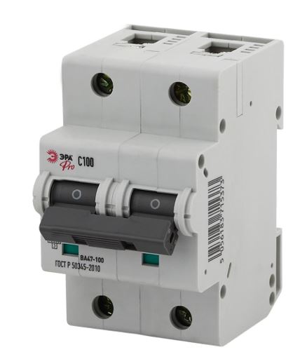 ЭРА NO-902-278 Pro Автоматический выключатель ВА47-100 2Р 100А 10 кА кривая С (6/60/1440)