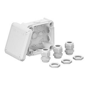 Купить OBO Bettermann Распределительная коробка T60, 114x114x57 мм, IP66 + 3 сальника 2007922