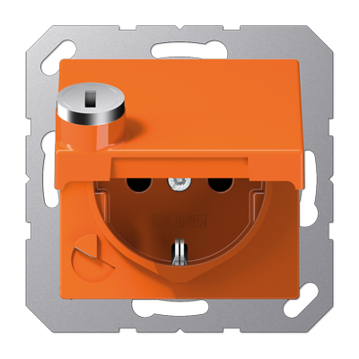 JUNG SCHUKO® розетка с замком, оранжевая A1520BFKLSLO