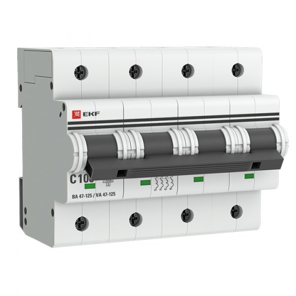 EKF PROxima ВА 47-125 Автоматический выключатель (С) 4P 100А 15кА mcb47125-4-100C