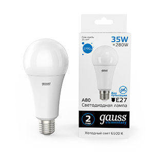 Gauss Лампа Elementary A67 35W 2790lm 6500K E27 LED 70235