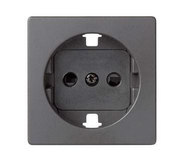 Simon S82 Concept Матовый титан, Накладка со шторками для розетки с заземлением Schuko 2Р+Е 8200041-096