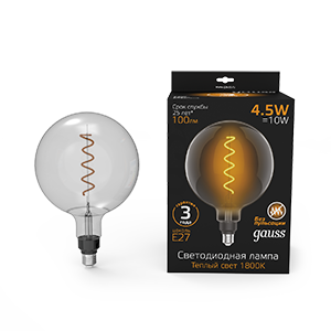 Gauss Лампа Filament G200 4.5W 100lm 1800К Е27 gray flexible LED 154802005 Gauss Лампа Filament G200 4.5W 100lm 1800К Е27 gray flexible LED 154802005