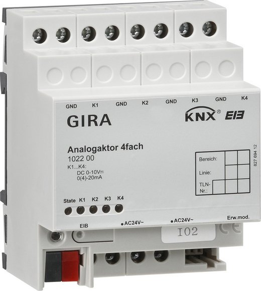 Gira KNX Аналоговый выход 4 канальный DIN-рейка 102200