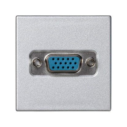 Simon Connect Алюминий Плата с разъёмом VGA "мама" (15 конт.), винты, 45х45мм K100B-8