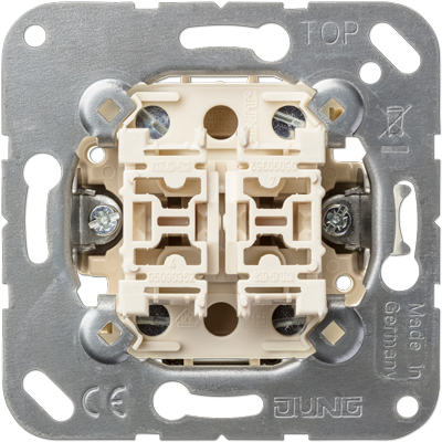 JUNG Мех Выключатель 2-клавишный 20А (винт. зажим) 505-20U