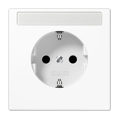 JUNG Штепсельная розетка SCHUKO 16A, 250V~  с полем для надписи, белый LS1521NAWW