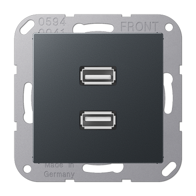 JUNG Мультимедиа разъём, матовый антрацит MAA1153ANM