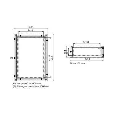 Купить SE Укороченная прозрачная передняя дверь 1000x600 NSYMPD106T