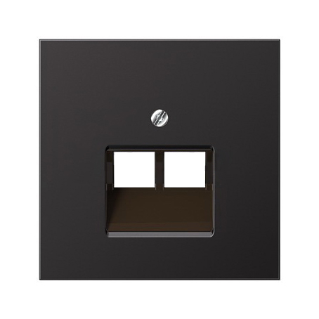 JUNG EcoProfi Черный матовый Накладка 2-ой ТЛФ/комп розетки EP569-2BFPLUASWM