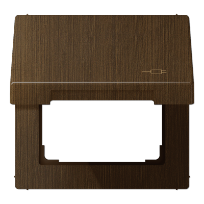 JUNG Рамка с подпружиненной крышкой для механизмов 50*50, с символом "Вилка", латунь Antik ME2990KLSOCAT