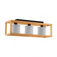 Eglo 390098 Потолочный светильник GRANADOS, 3x40W, E27, L770, B200, H280, сталь, дерево, черный, коричневый/текстиль, белый